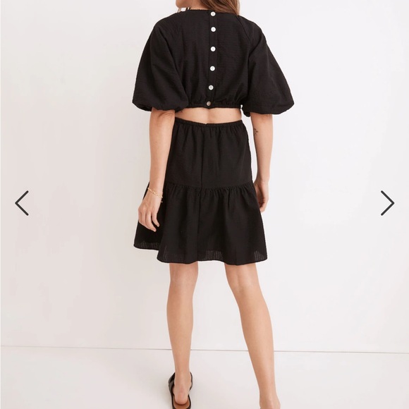 Madewell Puff Sleeve Seersucker cutout dress - Picture 4 of 4
